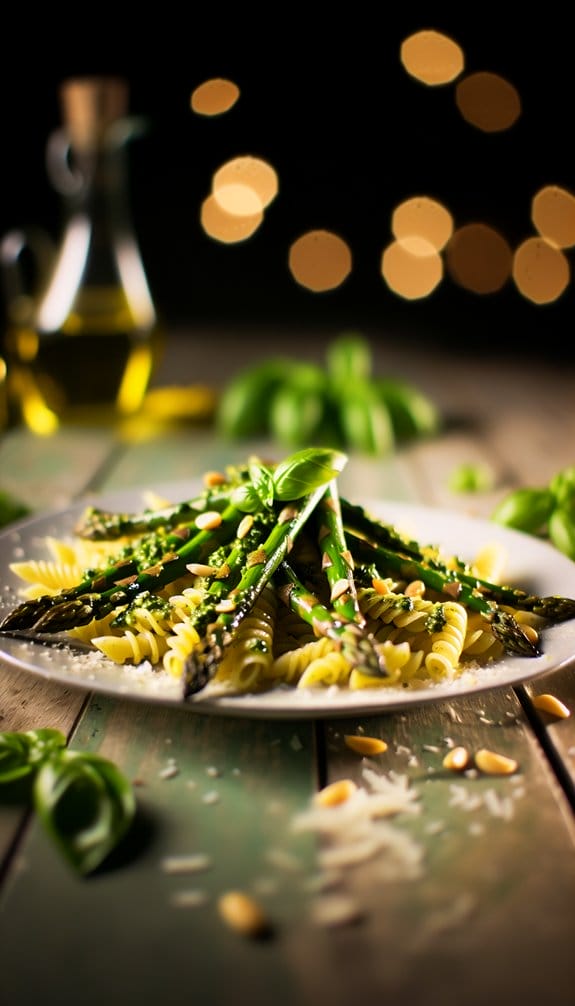 barbecue asparagus pesto pasta