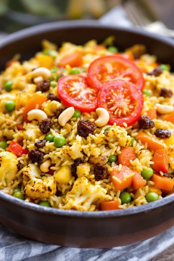 barbecue grilled vegetable biryani