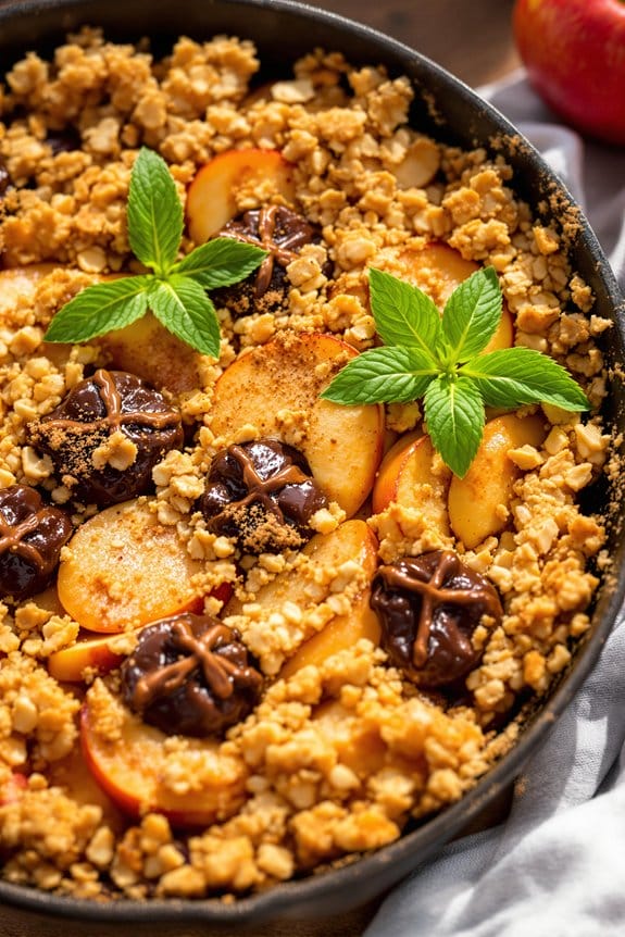 barbecue peanut butter apple crumble