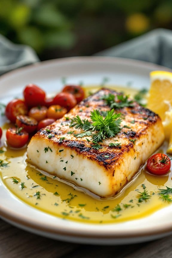 barbecued halibut with herbs