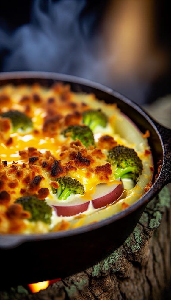 bbq broccoli cheese potato bake