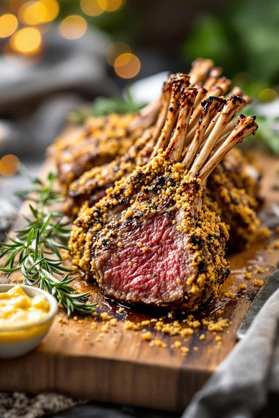 barbecue mustard crusted rack of lamb