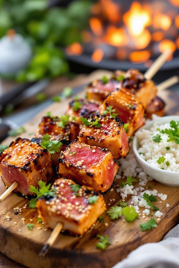 bbq sesame ginger tuna kebabs