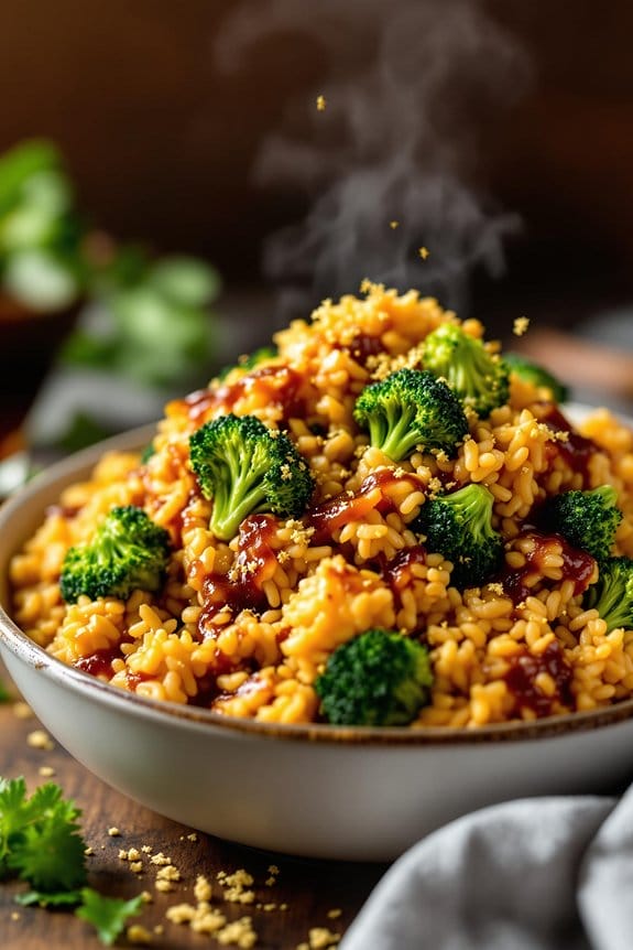 bbq vegan cheesy rice