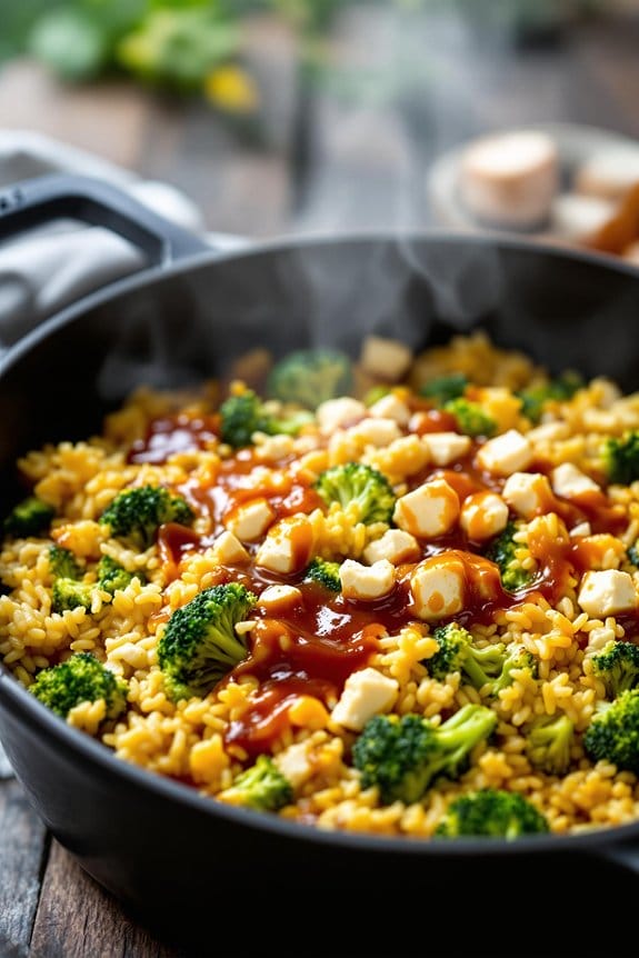 bbq vegan cheesy rice