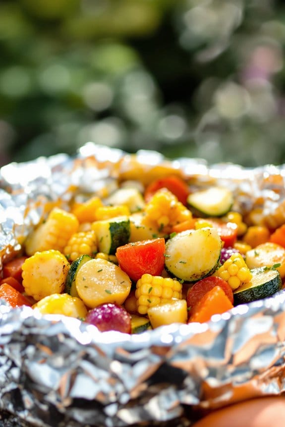bbq vegetable foil parcels