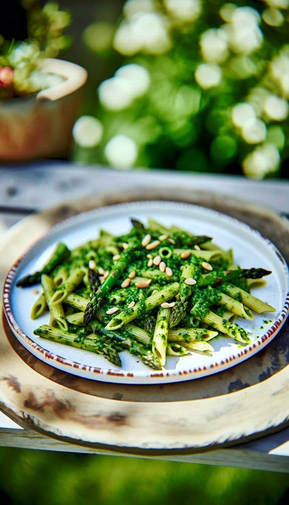 grilled asparagus pesto pasta