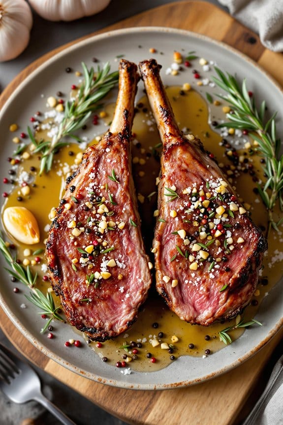 grilled garlic-flavoured lamb