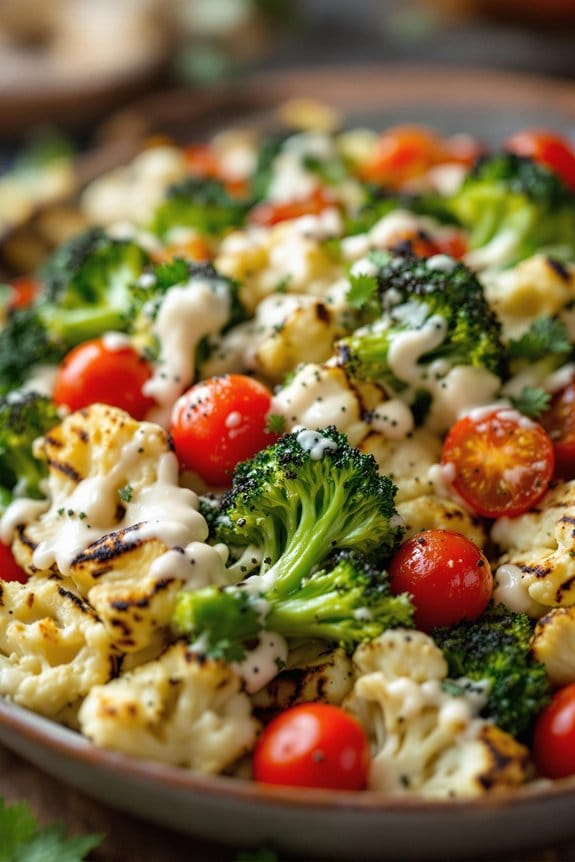 grilled vegetables with ranch dressing