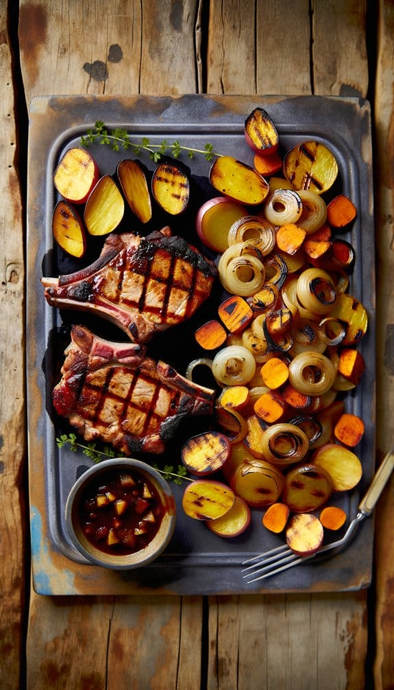 hearty BBQ pork chops