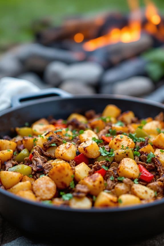 hearty campsite barbecue hash