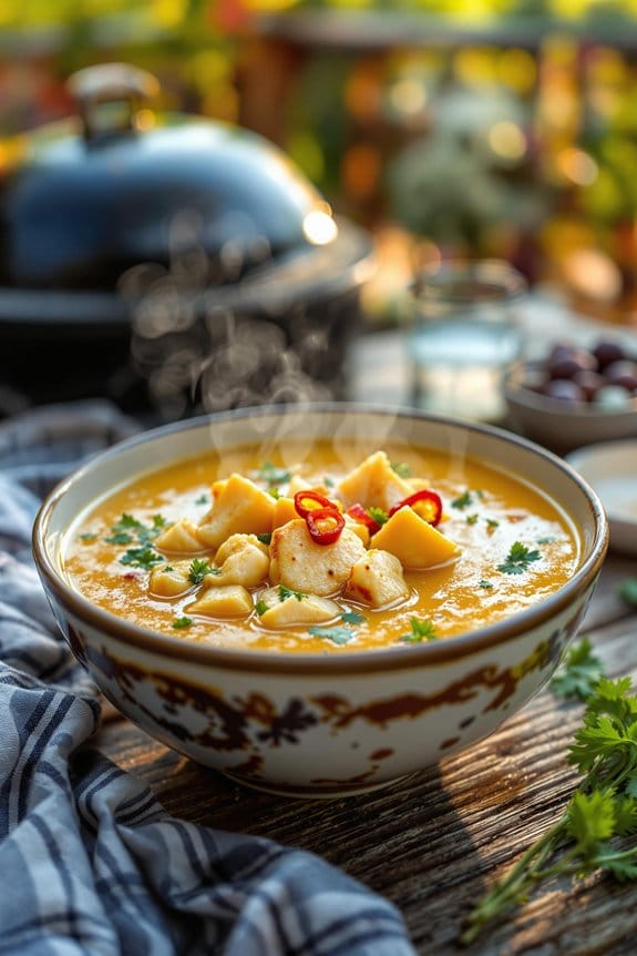 smoky BBQ cod chowder