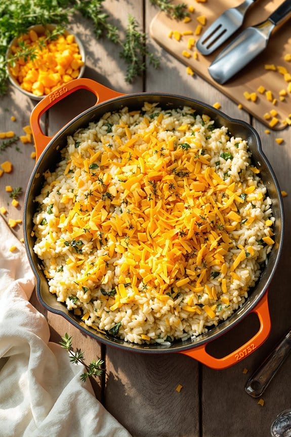 summer barbecue cheddar rice