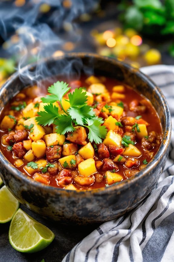 tropical BBQ pineapple vegan chilli