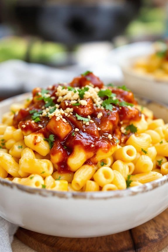vegan BBQ mac and cheese