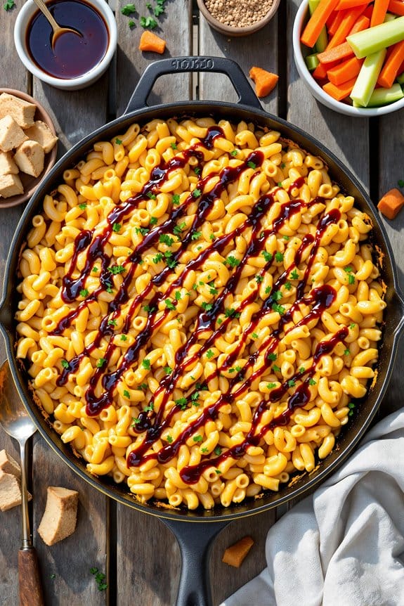 vegan BBQ mac and cheese